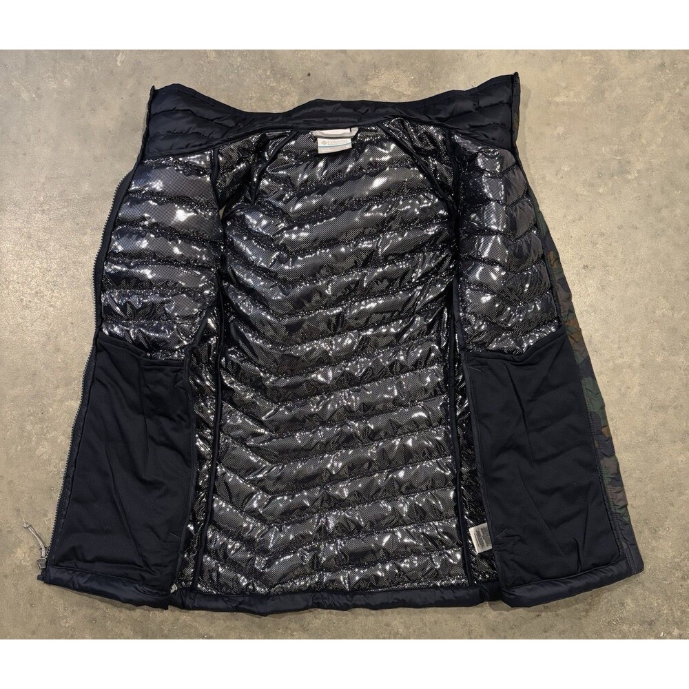 Columbia Omni-Heat Camo Puffer Vest Full Zip Zipped Pockets Womens Medium - Picture 8 of 8